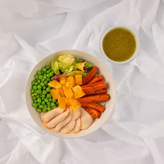 Боул із морквою, апельсином та куркою
