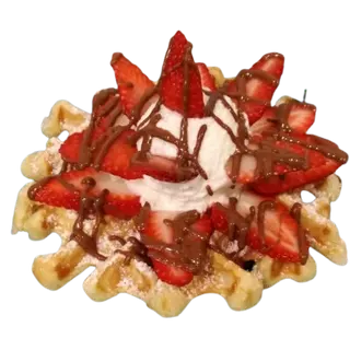 Gofre De Fresas Con Nutella Y Nata