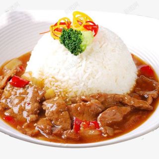 Manzo con riso bianco