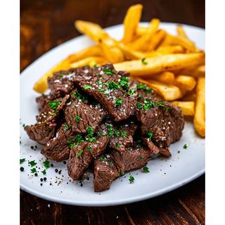Salt & Pepper Beef Served With Fries