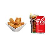 Alitas de pollo fritas (7 uds.) con patatas y bebida