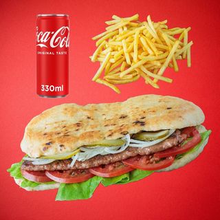 Šiš + pomfrit + Coca-Cola