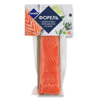 Форель «Премія» слабосолона шматок на шкірі (180г)
