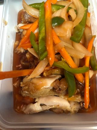 Pollo crujiente agridulce