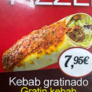 Kebab gratinado pollo/ternera/ mix