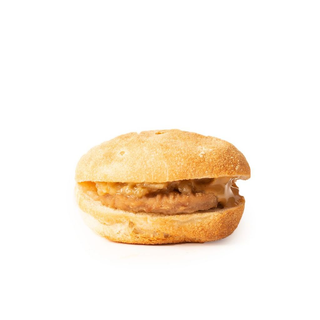 33. Burger, cebolla caramelizada y salsa mostaza miel    
