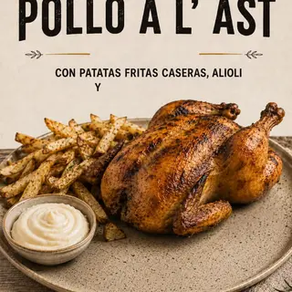 POLLO + PATATAS + ALIOLI -