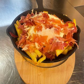 Huevos estrellados con jamón