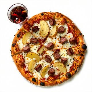 Menù pizza wurstel e patate