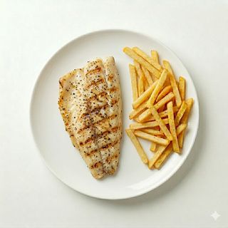 Enterita a la plancha con guarnición