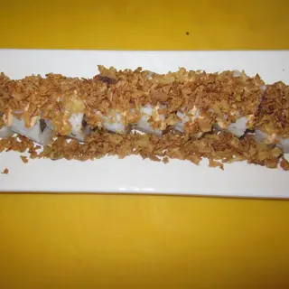 71-Uramaki Pollo Crujiente, Aguacate Y Cebolla Frita (8 Pzs.)