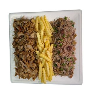 Plato Biryani con Kebab y Patatas