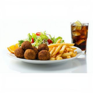 9.Menú Plato Falafel Con Ensalada, Patatas Y Bebida