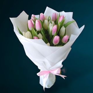 Buchet 17 Lalele roz si albe