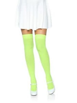 Leg avenue opaque nylon thigh o/s neon green