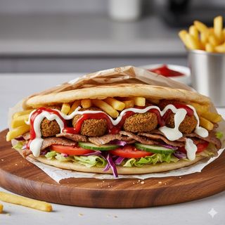 Menu piadina falafel