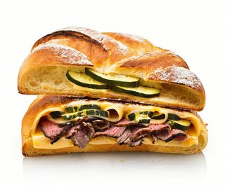 Baguette Philly cheese steak