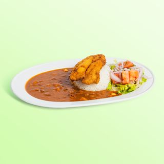 Arroz Con Menestra y Pescado