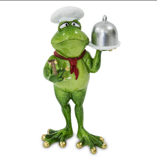 Figurka żaba kucharz 