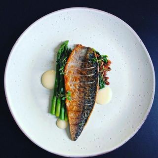 Скумбрія на грилі з овочевою подушкою (200/50г)