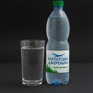 Карпатська джерельна слабогазована 0,5 л