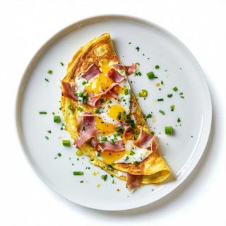 Omelette con prosciutto ed emmenthal