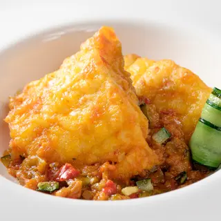 Lomo De Bacalao Con Sanfaina