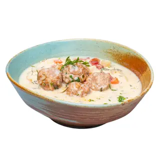 CIORBA CU PERISOARE DE PUI A LA GREC