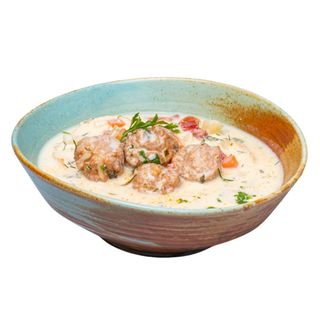 CIORBA CU PERISOARE DE PUI A LA GREC