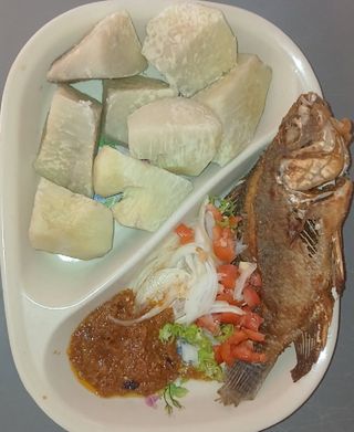 Igname + Poisson frit