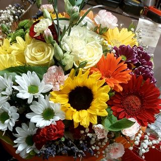 Rose misto girasole gerbere un po' di campo misto