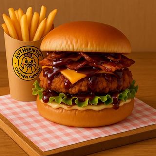 Menú Burger Volcano BBQ con patatas