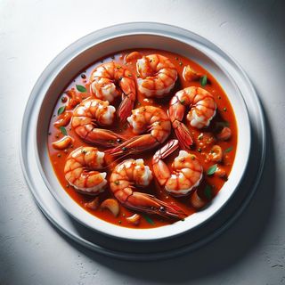 Shrimp with sos curry