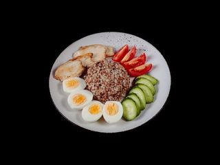 Гречана каша з куркою та яйцем (450g)