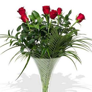 Ramo de 6 rosas rojas.