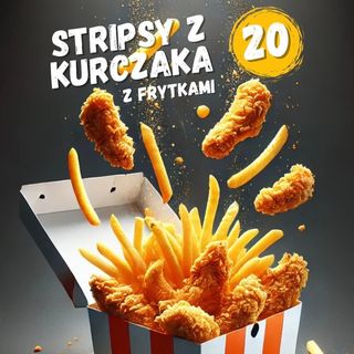 Stripsy z kurczaka z frytkami