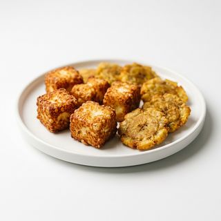 Queso Costeño Frito Con Patacones