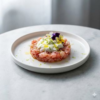 Tartare di gamberi rossi e burrata