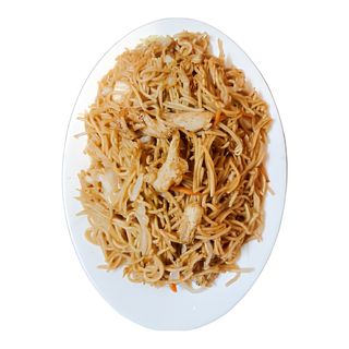 46. Пържени спагети с пилешко, зеленчуци и яйца (400гр)