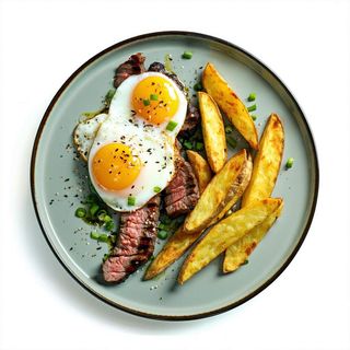 Plato 2 Huevos, Lomo y Patatas