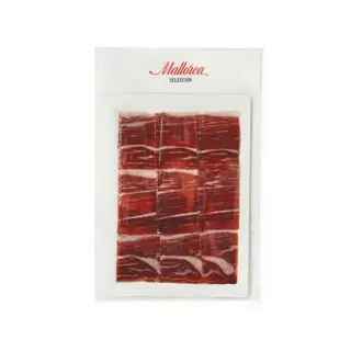 Jamón ibérico de bellota cortado a cuchillo al vacío