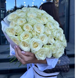 101 біла троянда "Mondial"