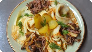 Блины с рваным мясом