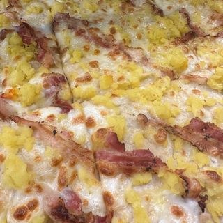 Patate schiacciate e pancetta