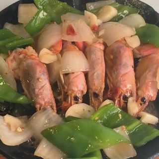 Gambón con chili y ajos