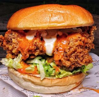 Buffalo Hot Fried Chicken Burger