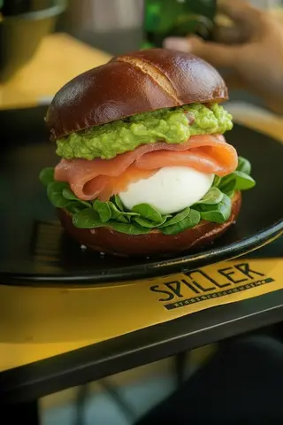 Smoked salmon burger