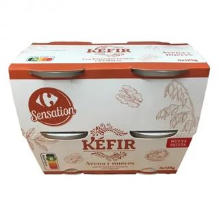 Kéfir Avena y Nueces Carrefour Pack de 4 Unidades de 125 Gr.