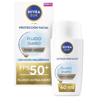 Fluido Diario Nivea Sun Ultraligero Tono Medio Spf50+ 40Ml