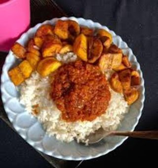 White Rice & Plantain (2 Beef)